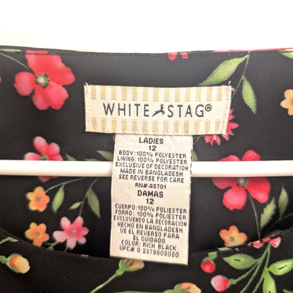 ⭐⭐READ!! ⭐ Womens White Stag Short Sleeve Chiffon Dress Floral ⭐⭐ - Picture 8 of 8